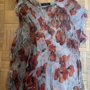 Isabel Marant Red and Black Floral Blouse
